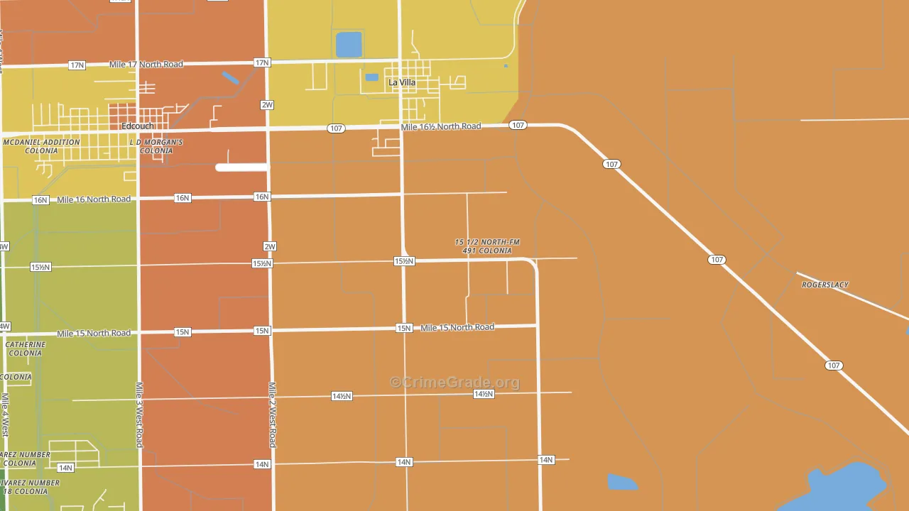 Laguna Seca, TX Map of Theft Rates