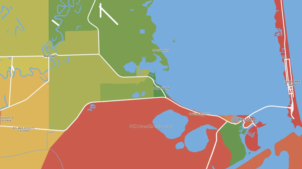 Laguna Vista, TX Map of Theft Rates