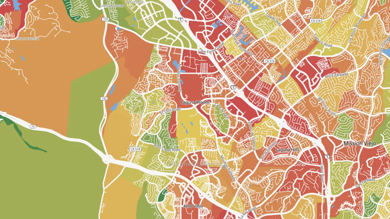 Laguna Woods, CA Map of Theft Rates