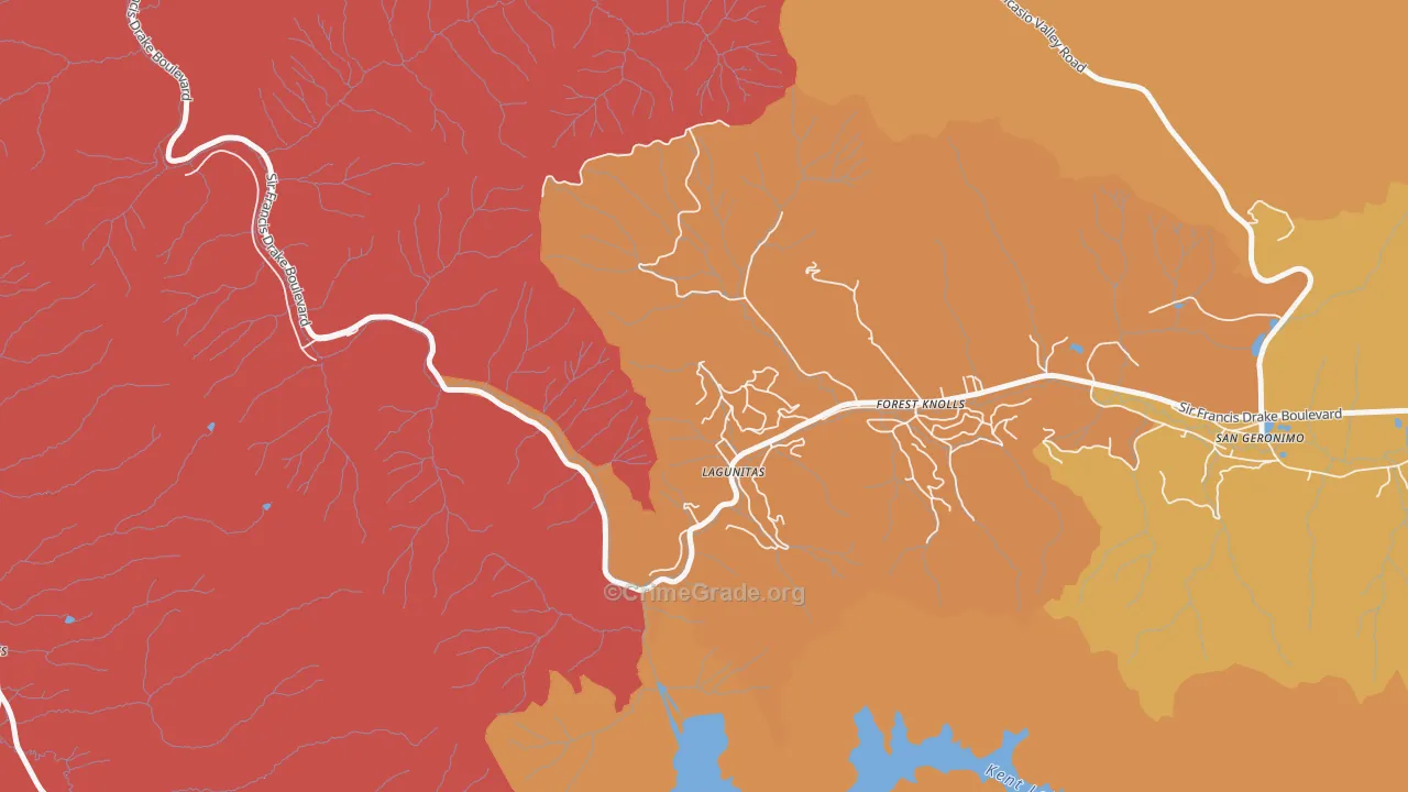 Lagunitas, CA Map of Theft Rates