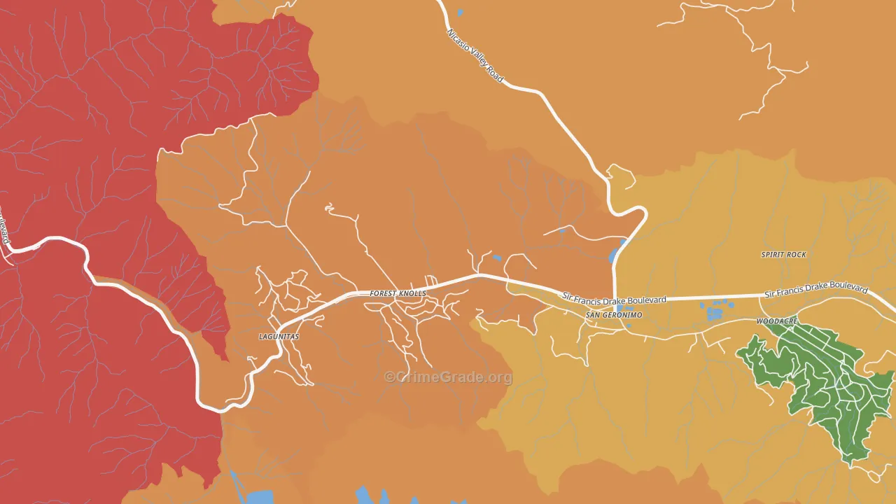 Lagunitas-Forest Knolls, CA Map of Theft Rates