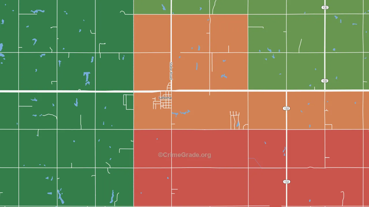 Lahoma, OK Map of Theft Rates