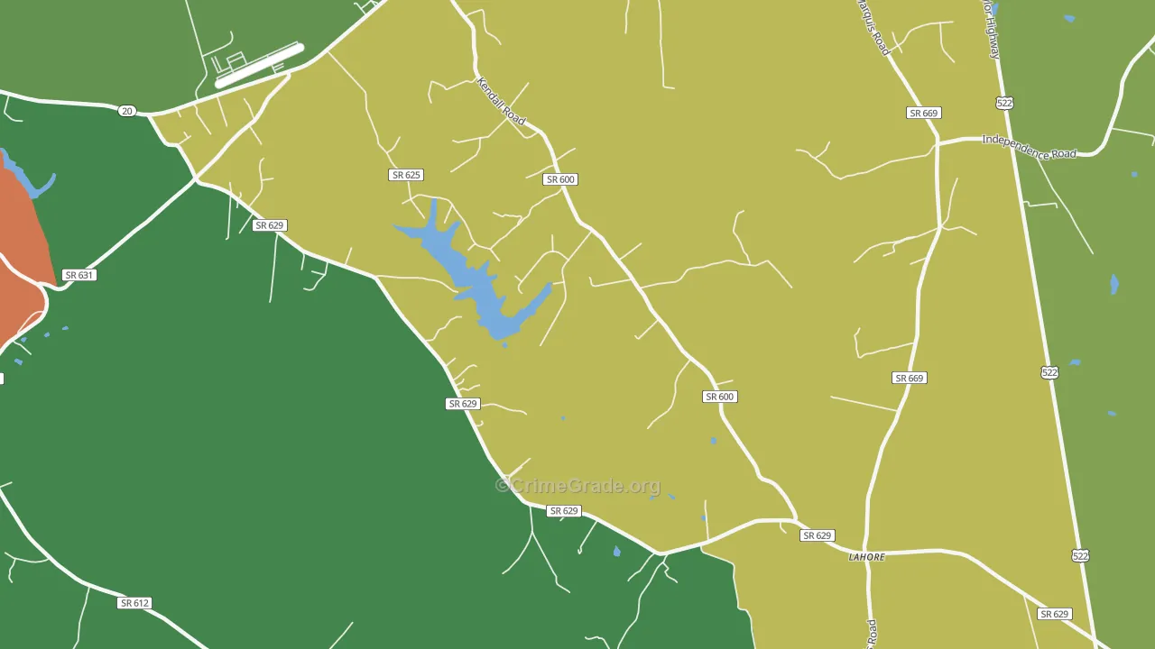 Lahore, VA Map of Theft Rates