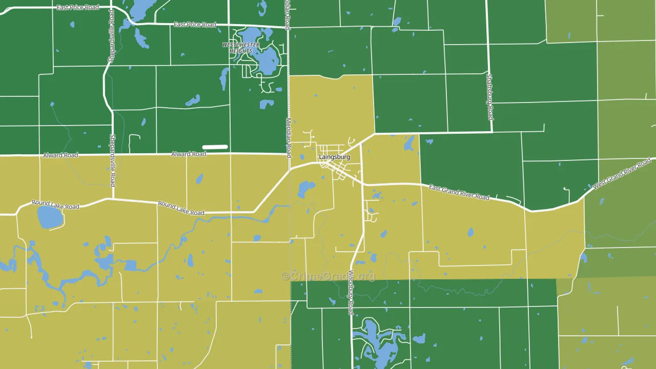Laingsburg, MI Map of Theft Rates