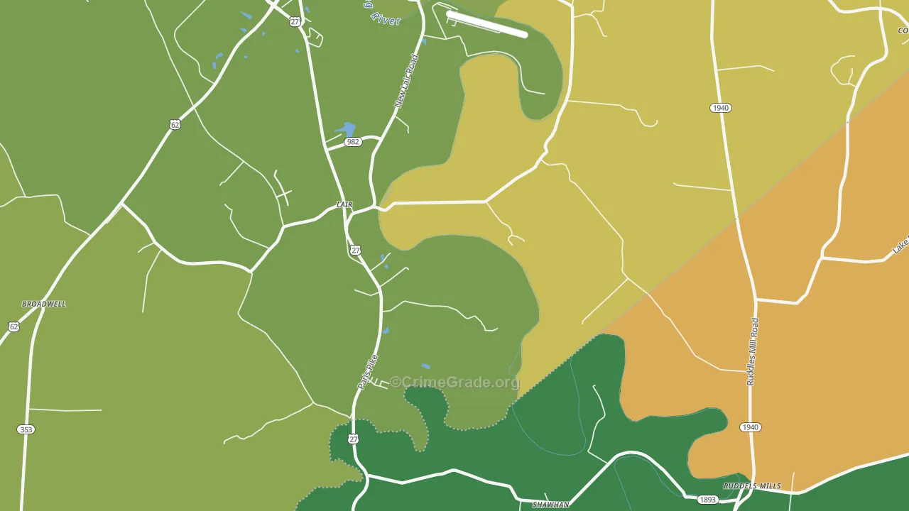 Lair, KY Map of Theft Rates