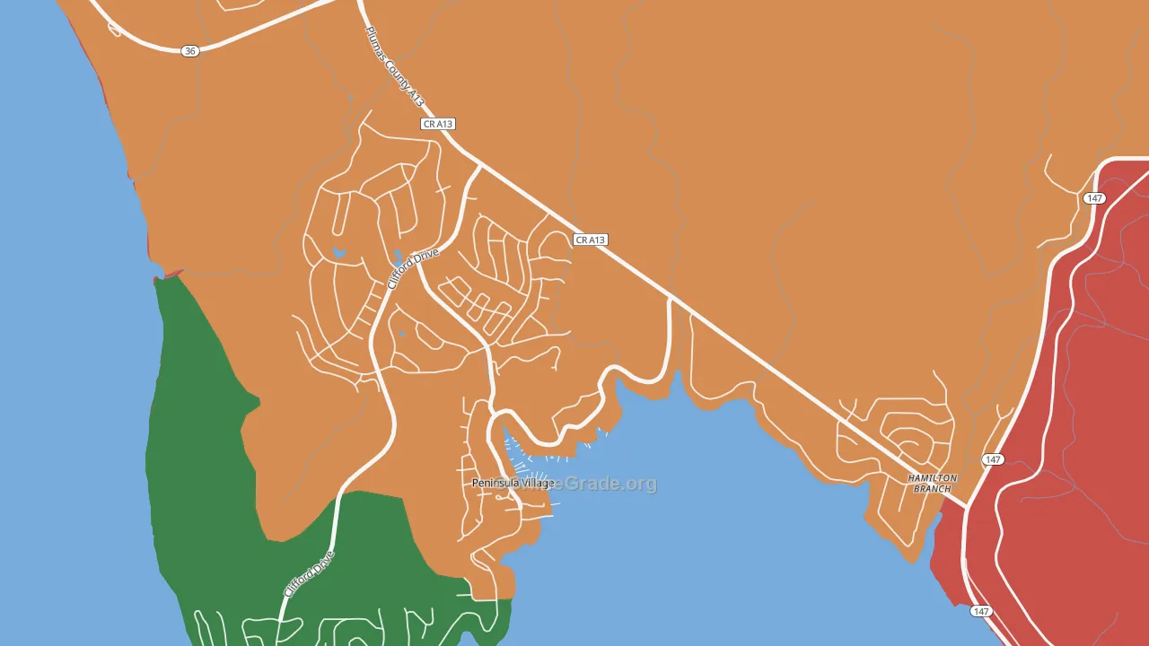 Lake Almanor, CA Map of Theft Rates