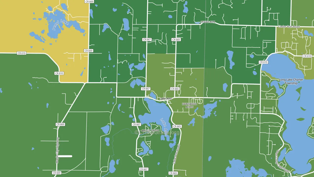 Lake Ann, MI Map of Theft Rates
