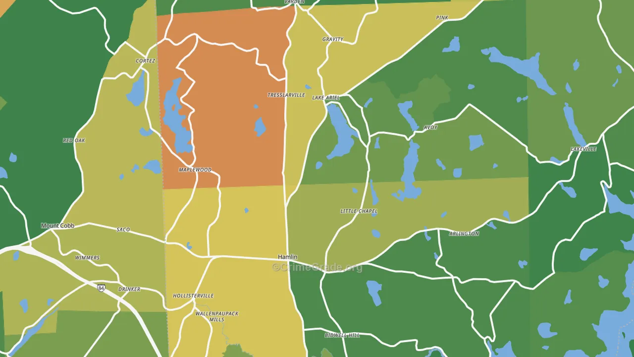 Lake Ariel, PA Map of Theft Rates