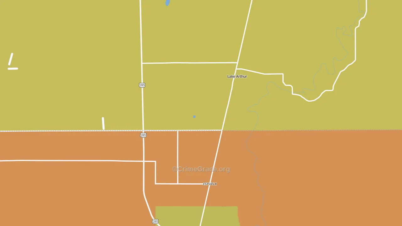 Lake Arthur, NM Map of Theft Rates