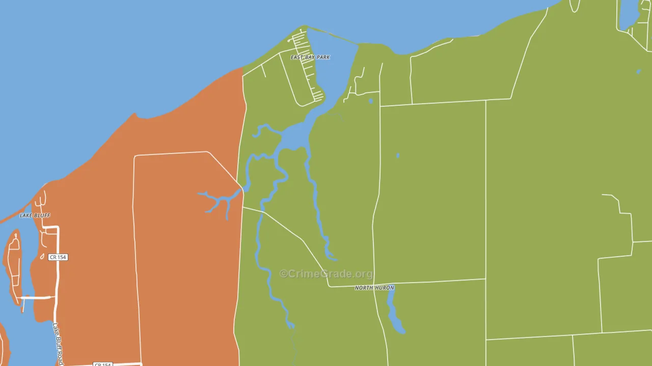 Lake Bluff, NY Map of Theft Rates