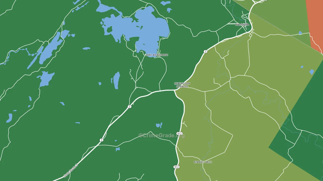 Lake Bonaparte, NY Map of Theft Rates