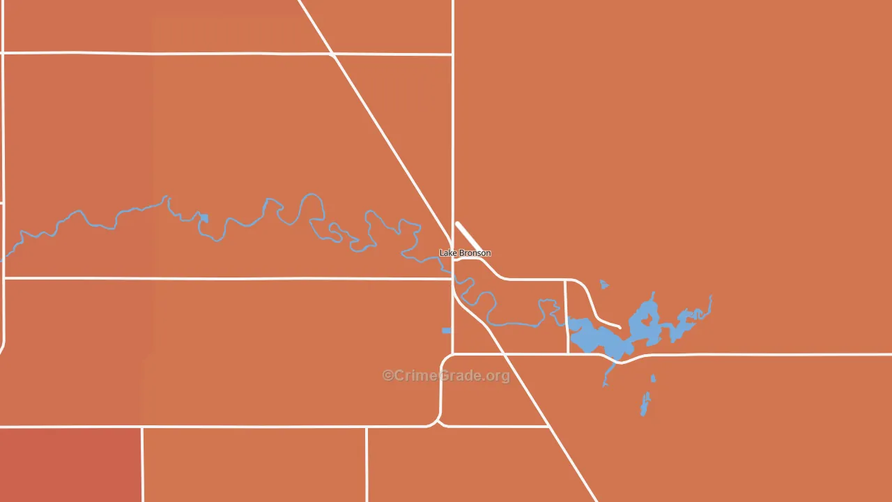 Lake Bronson, MN Map of Theft Rates