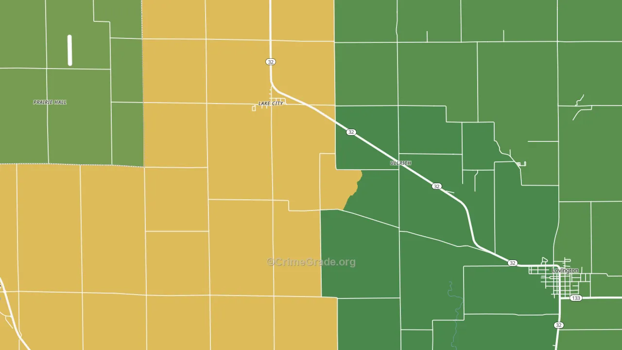 Lake City, IL Map of Theft Rates