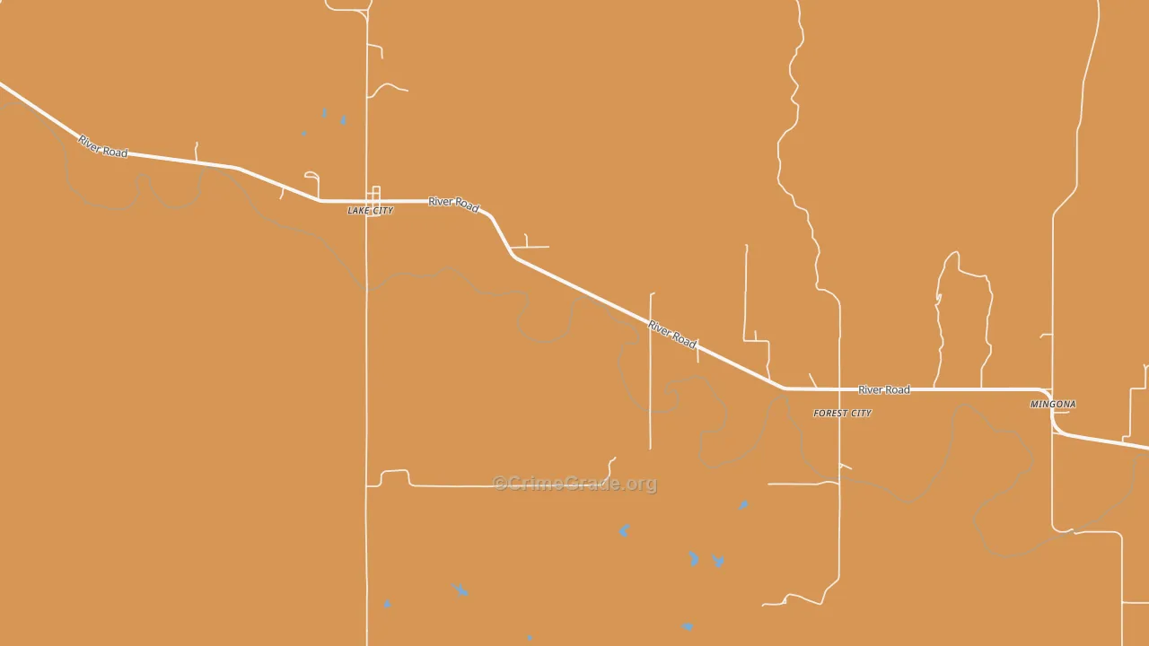 Lake City, KS Map of Theft Rates
