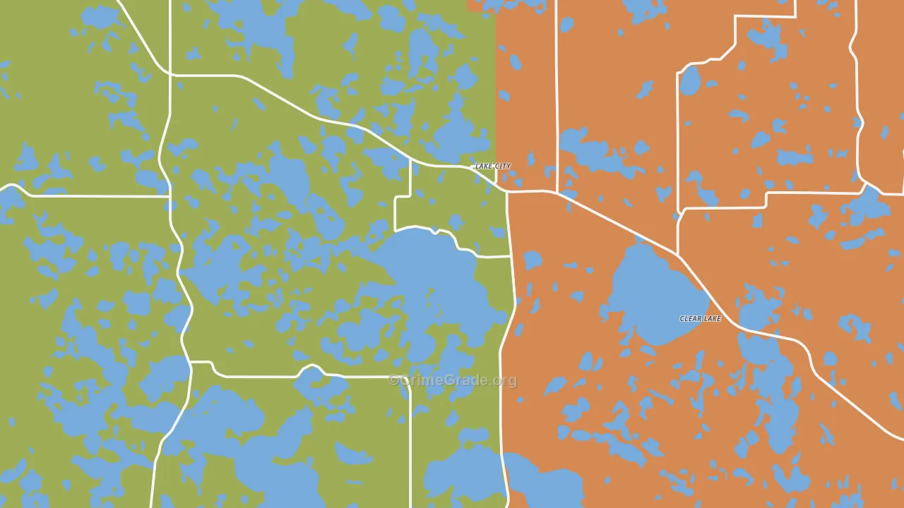 Lake City, SD Map of Theft Rates