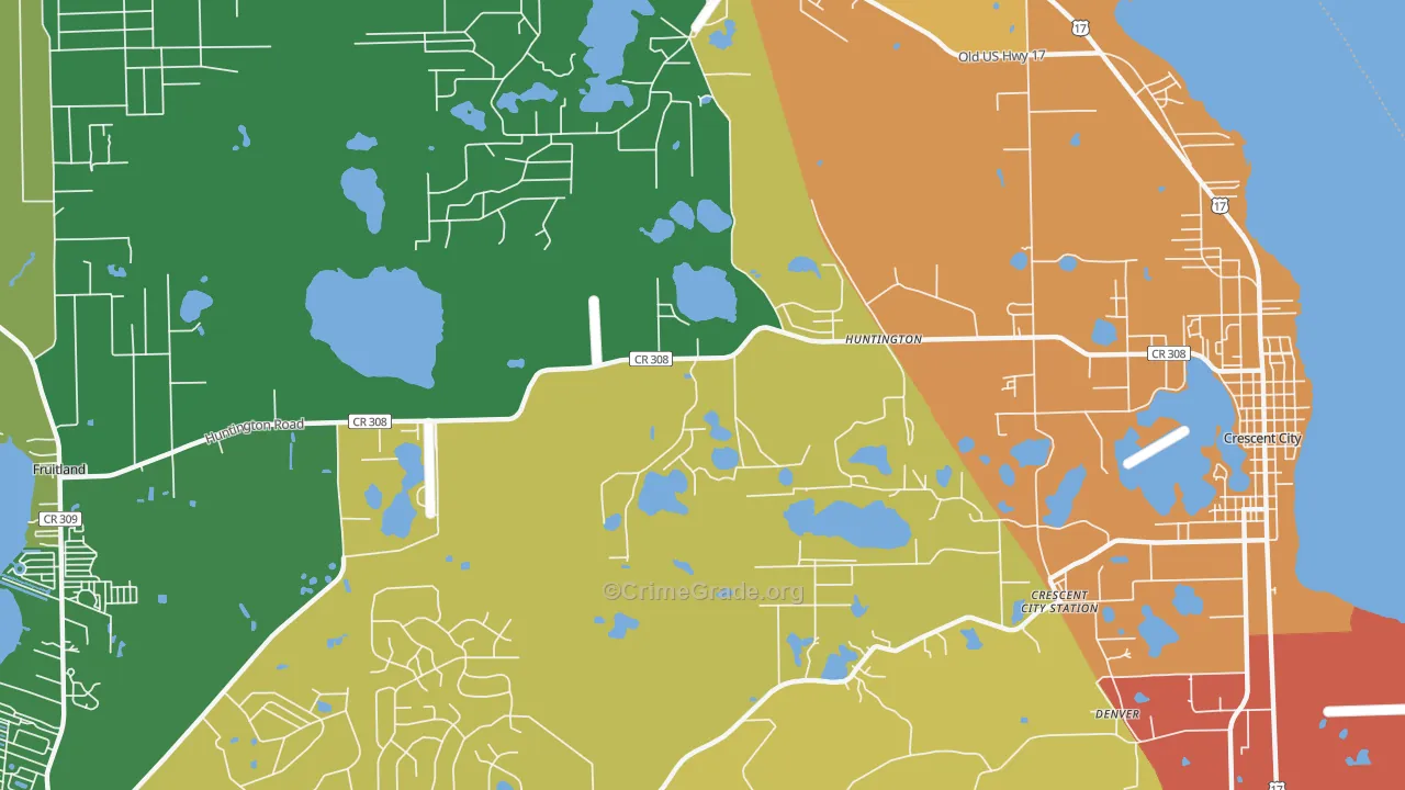 Lake Como, FL Map of Theft Rates