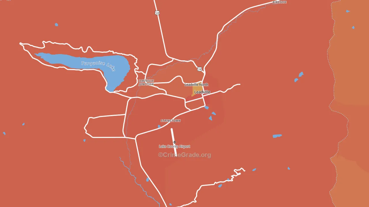 Lake County, CO Map of Theft Rates