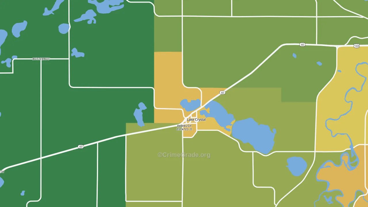 Lake Crystal, MN Map of Theft Rates
