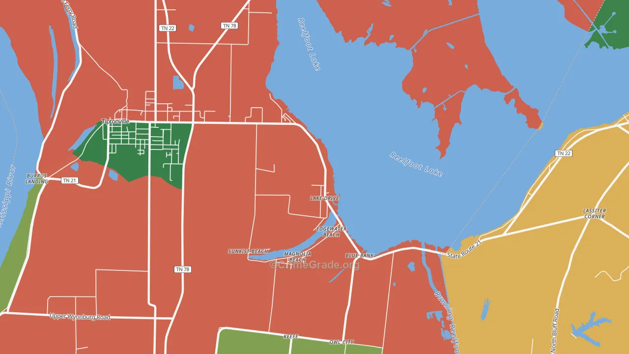 Lake Drive, TN Map of Theft Rates