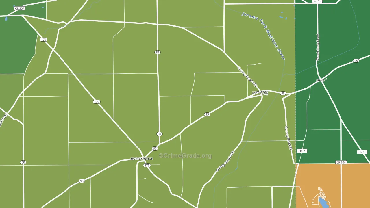 Lake Fork, OH Map of Theft Rates