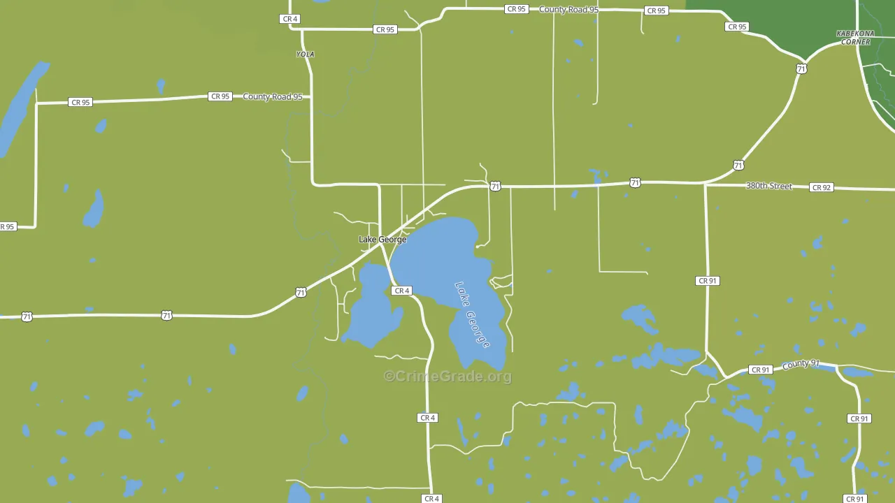 Lake George, MN Map of Theft Rates