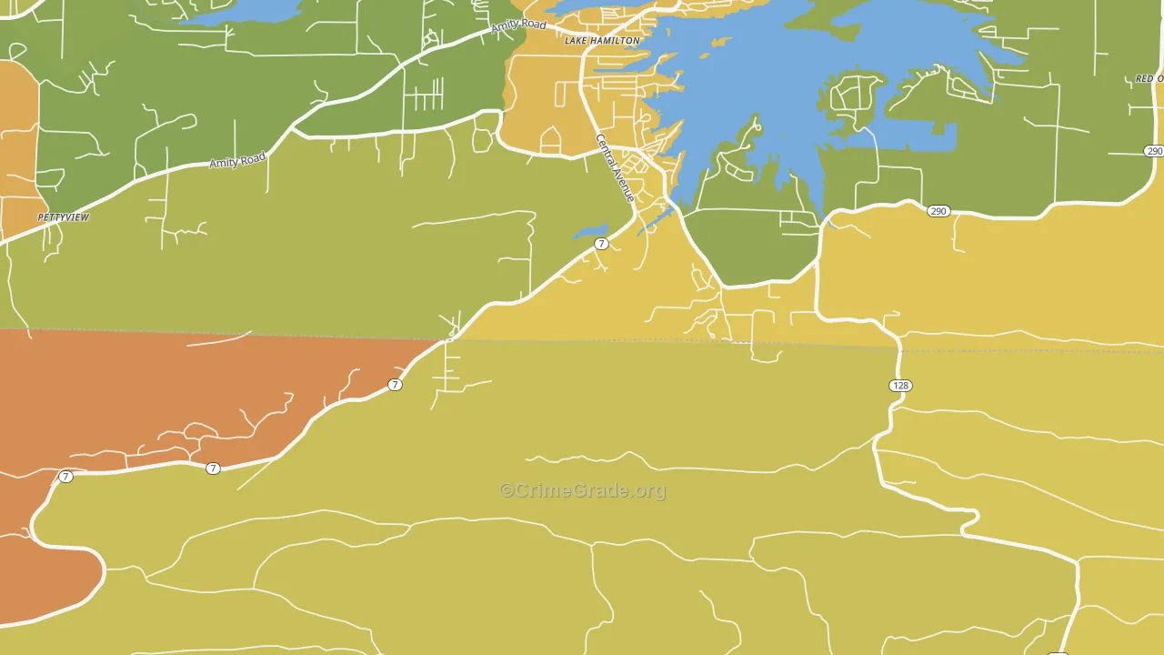 Lake Hamilton, AR Map of Theft Rates