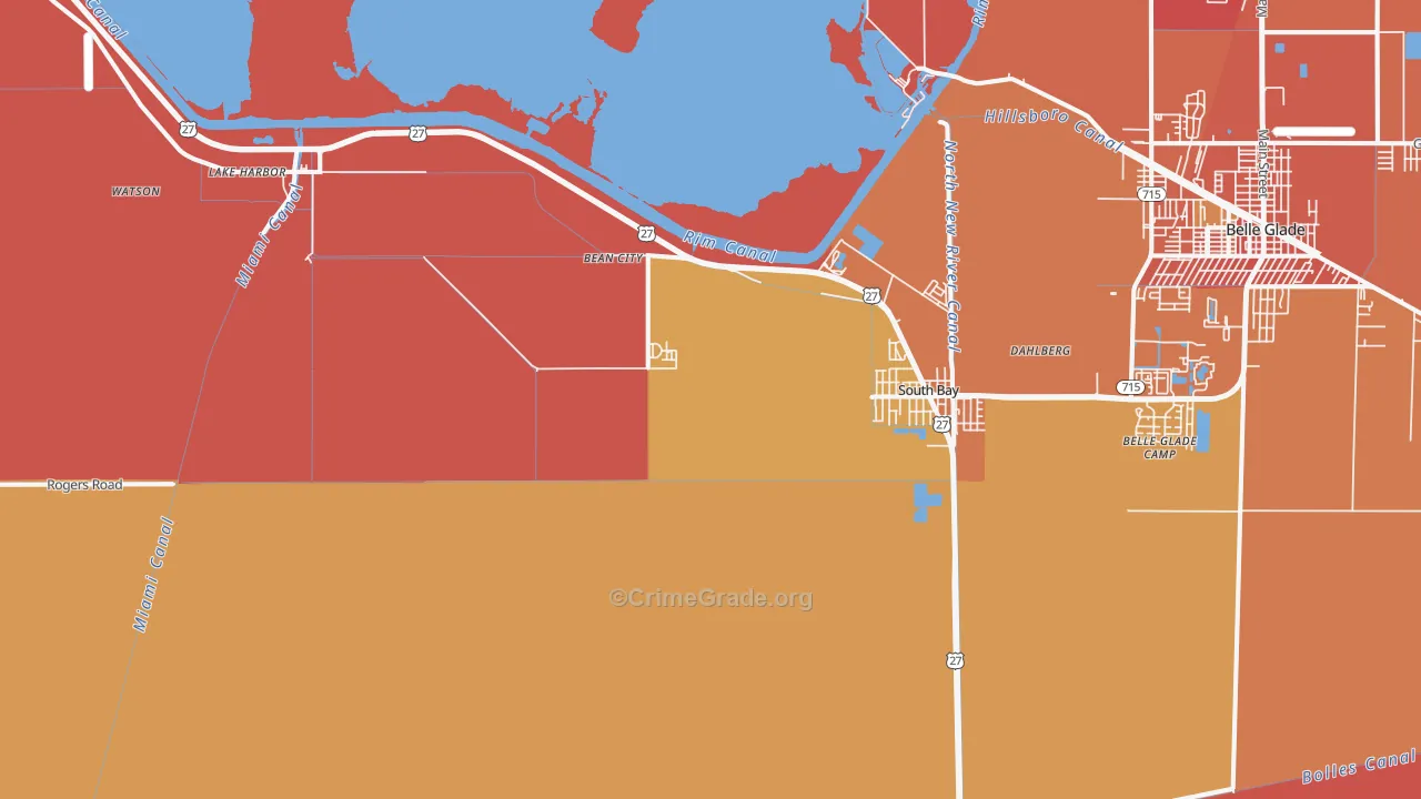 Lake Harbor, FL Map of Theft Rates