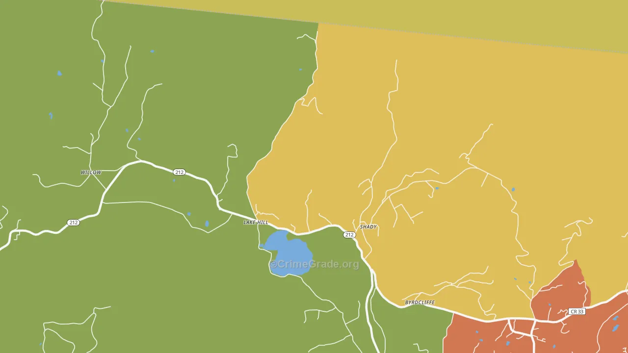Lake Hill, NY Map of Theft Rates