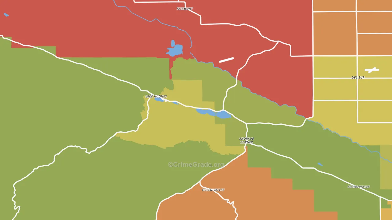 Lake Hughes, CA Map of Theft Rates