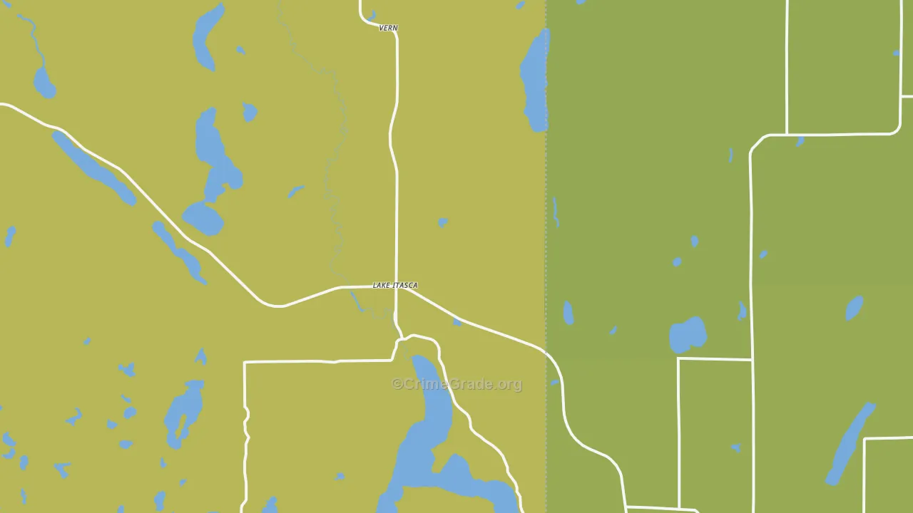 Lake Itasca, MN Map of Theft Rates