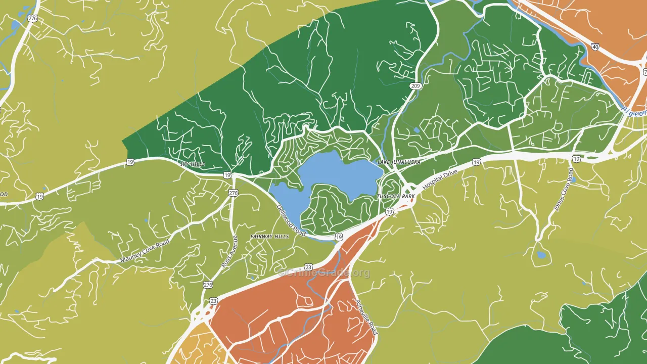 Lake Junaluska, NC Map of Theft Rates