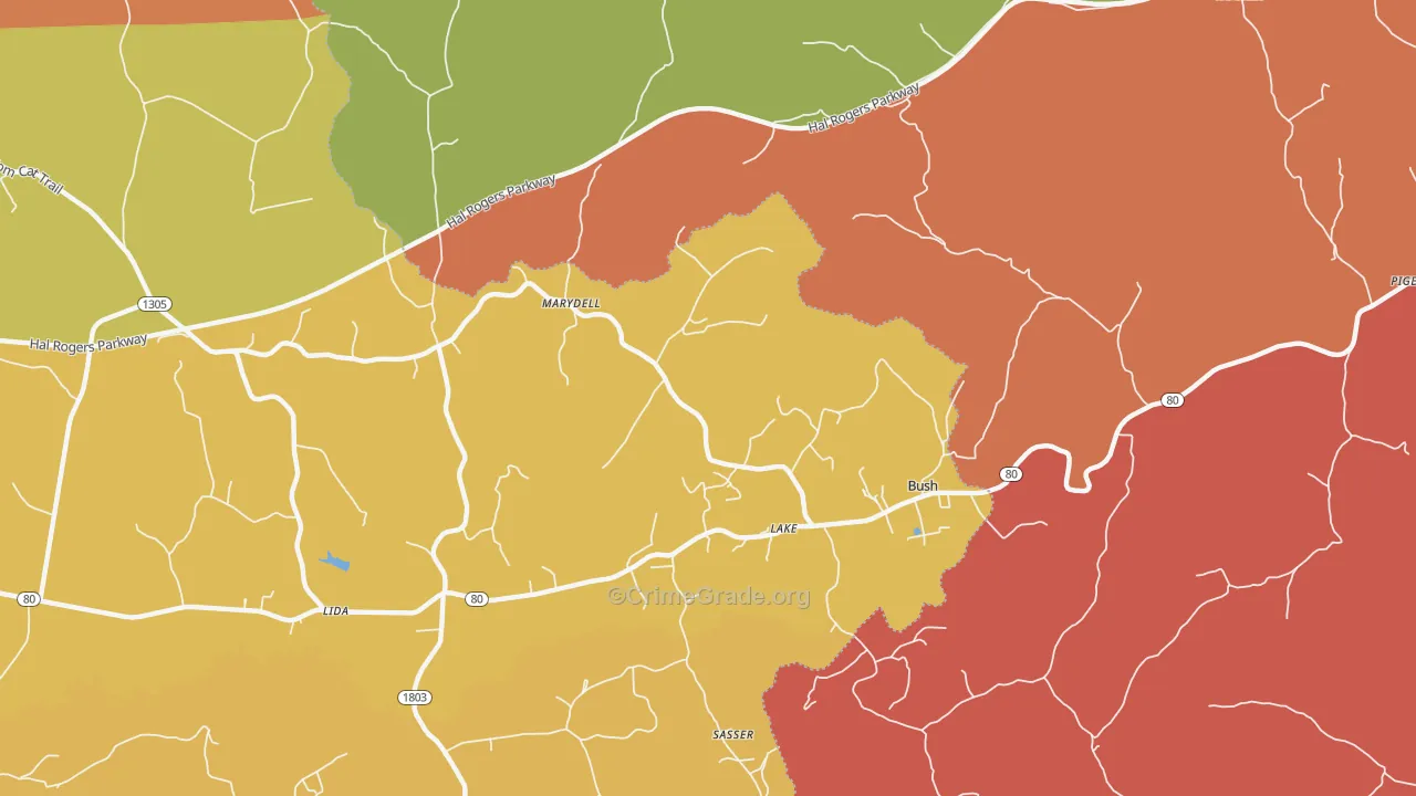 Lake, KY Map of Theft Rates