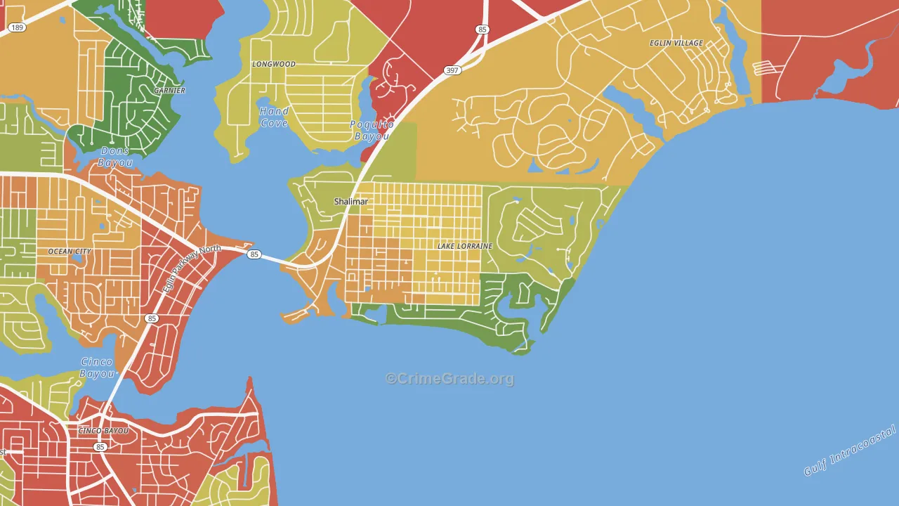 Lake Lorraine, FL Map of Theft Rates