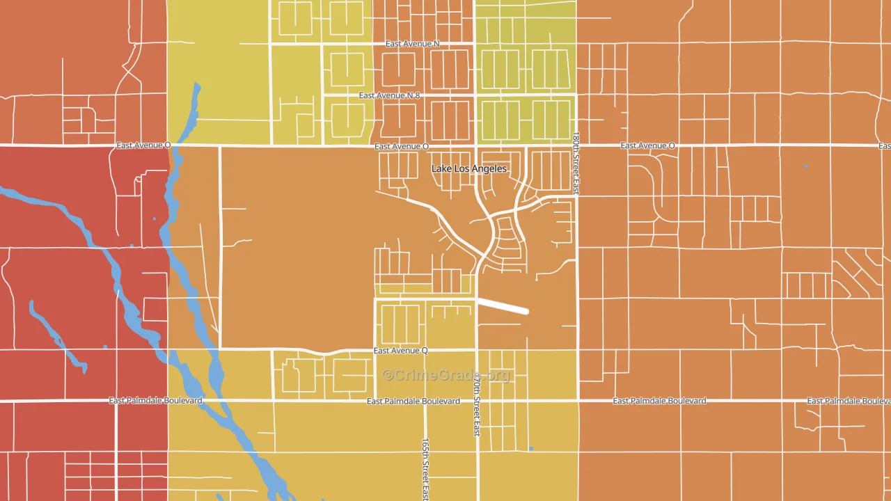 Lake Los Angeles, CA Map of Theft Rates