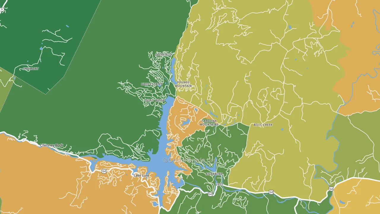 Lake Lure, NC Map of Theft Rates