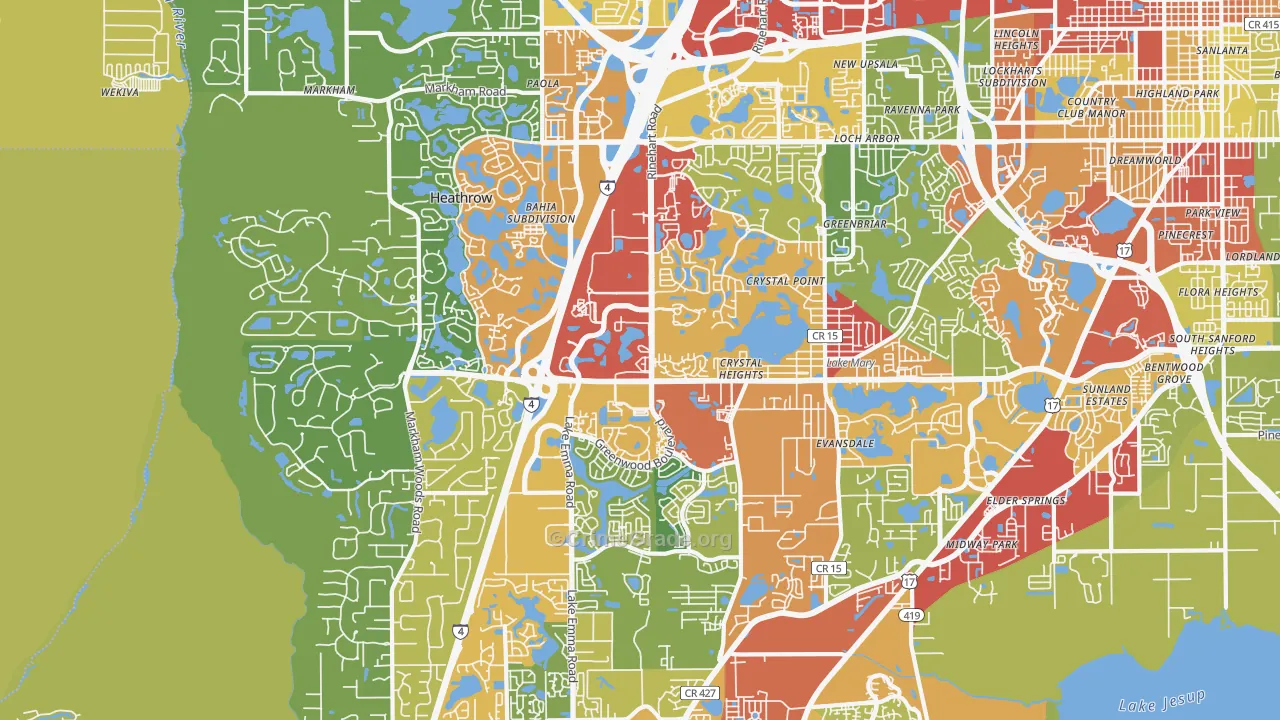 Lake Mary, FL Map of Theft Rates