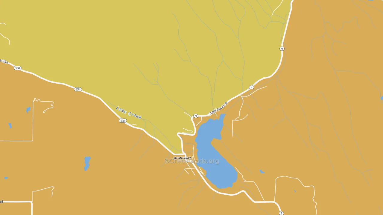 Lake McMurray, WA Map of Theft Rates