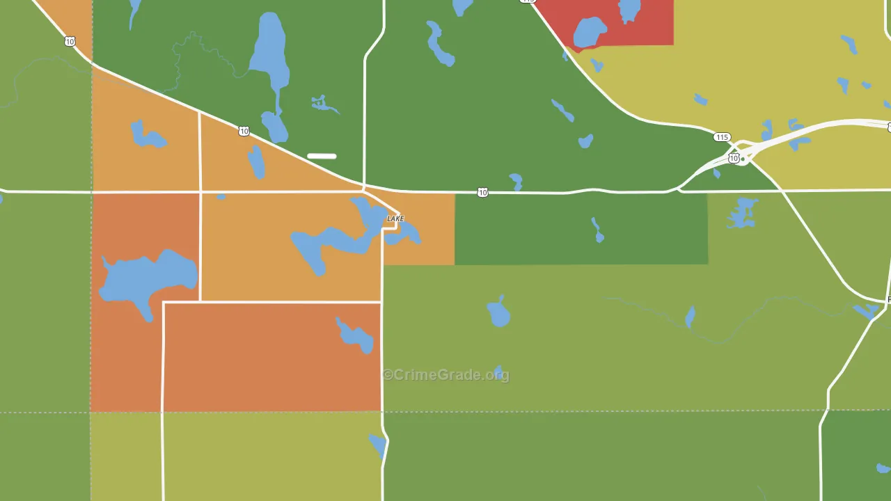 Lake, MI Map of Theft Rates