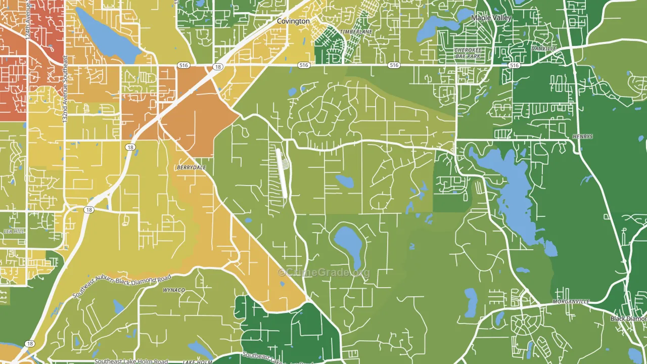 Lake Morton-Berrydale, WA Map of Theft Rates