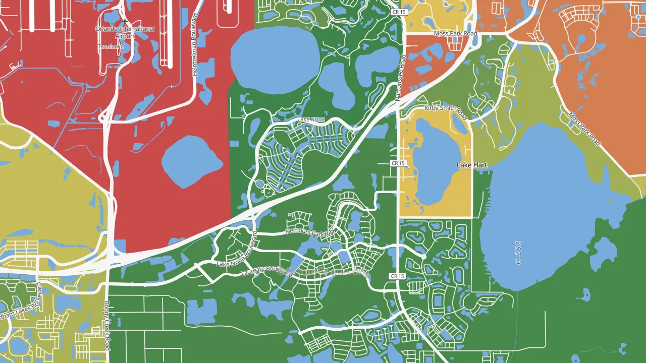 Lake Nona, Orlando, FL Map of Theft Rates