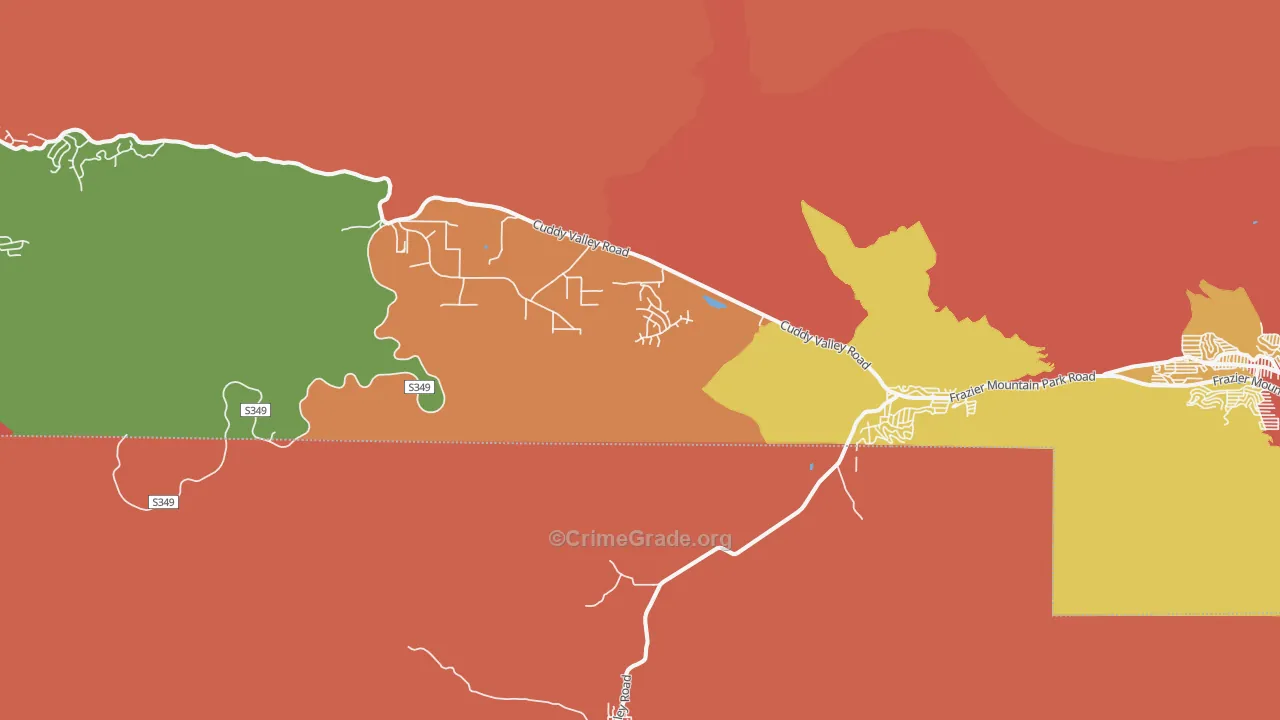 Lake of the Woods, CA Map of Theft Rates