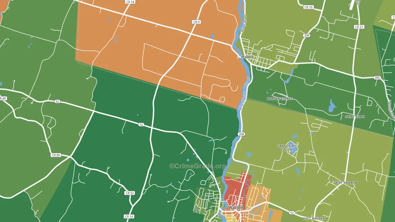Lake Osiris Colony, NY Map of Theft Rates