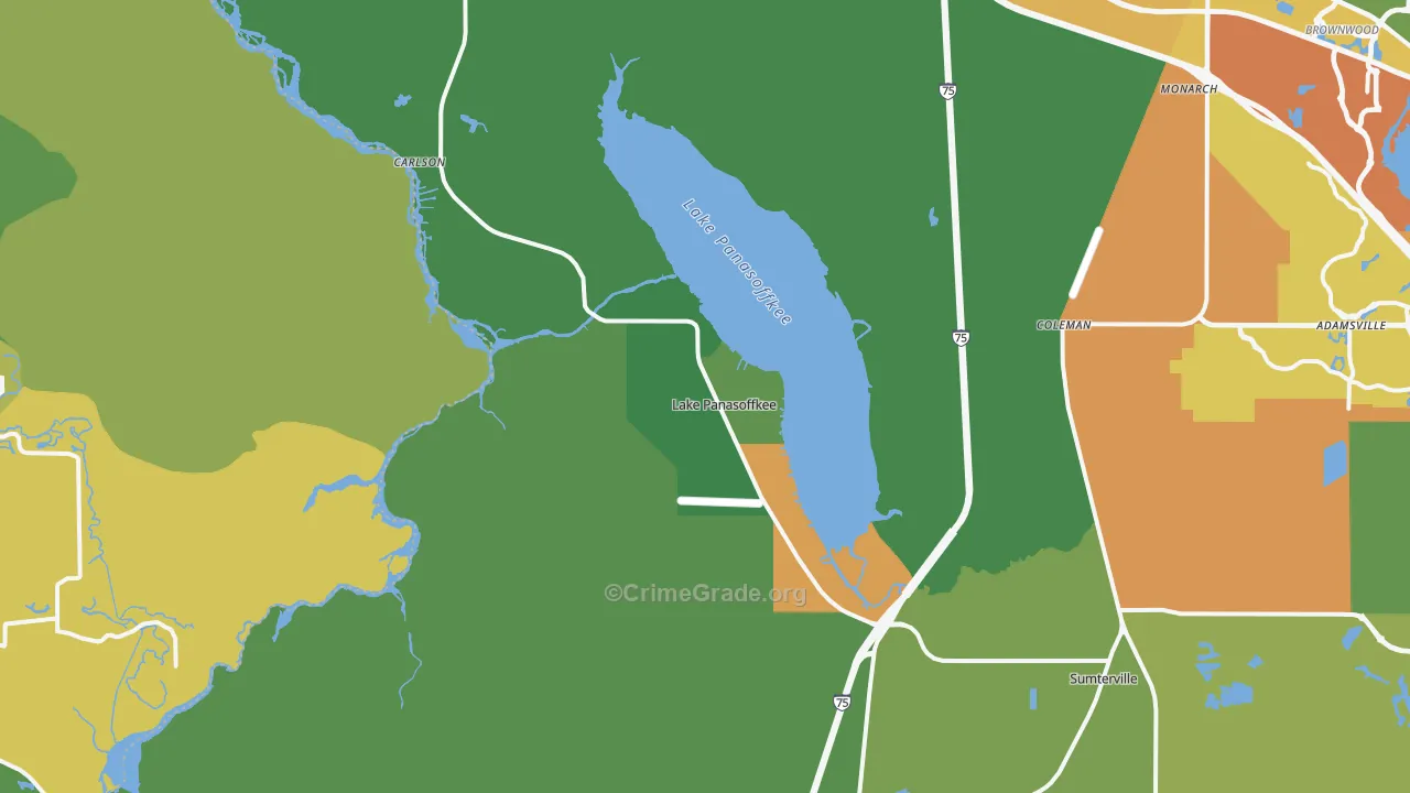 Lake Panasoffkee, FL Map of Theft Rates