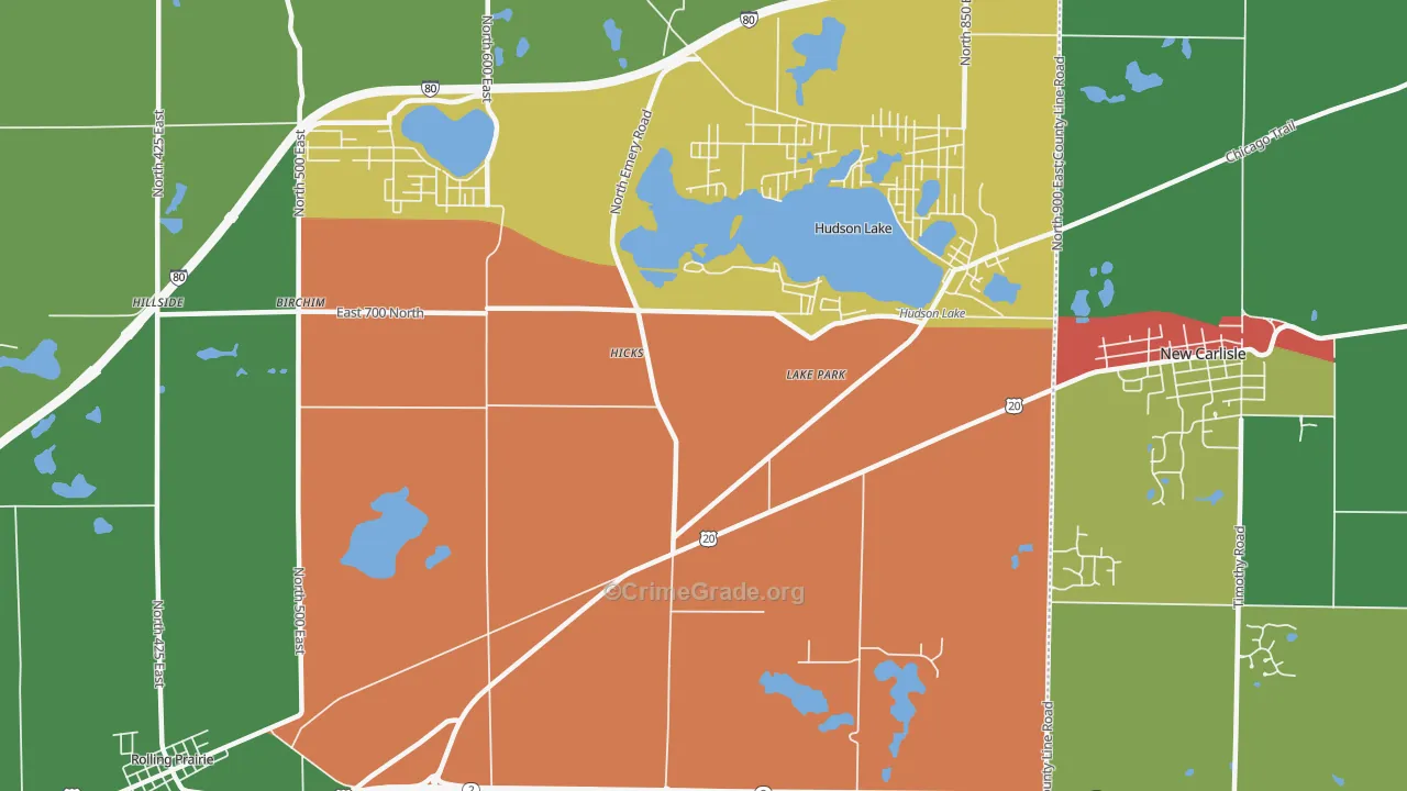 Lake Park, IN Map of Theft Rates