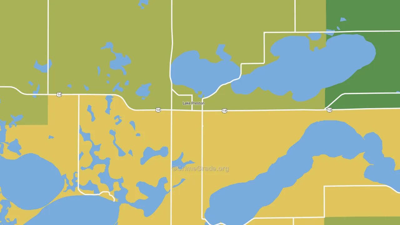 Lake Preston, SD Map of Theft Rates