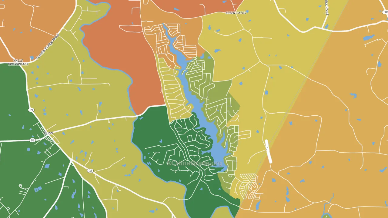 Lake Royale, NC Map of Theft Rates