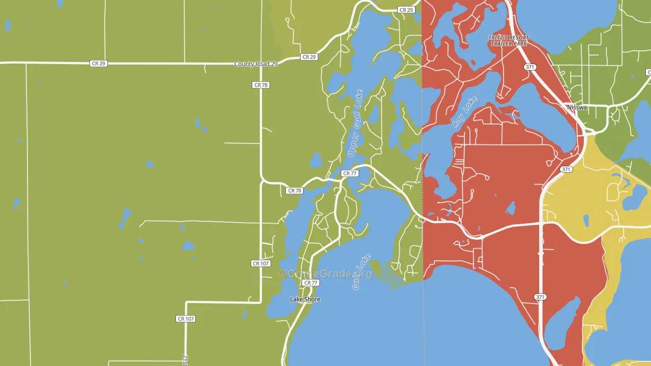Lake Shore, MN Map of Theft Rates