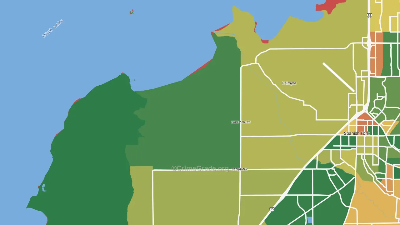 Lake Shore, UT Map of Theft Rates