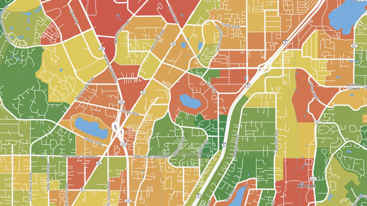 Lake Stickney, WA Map of Theft Rates