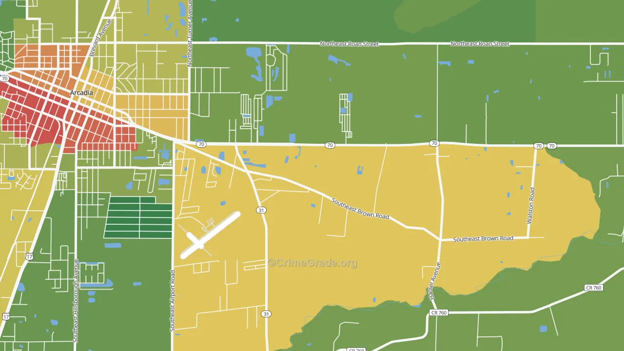 Lake Suzy, FL Map of Theft Rates